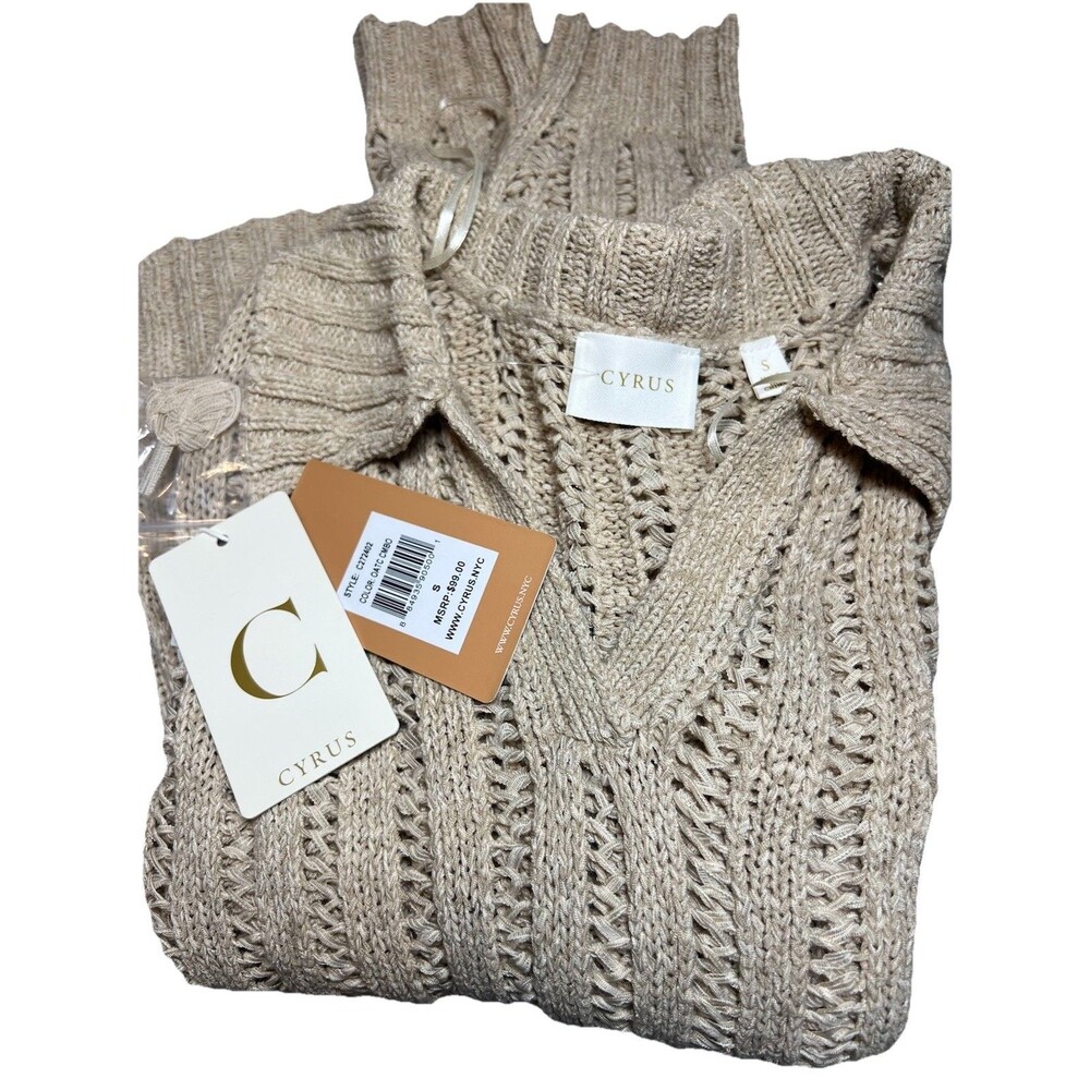 Cyrus V-Neck Sweater NWT Small $99 boho beach summer designer New‎ Yorkc272402